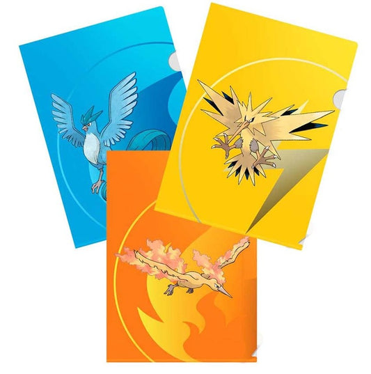 Pokémon Tournament Folios featuring Articuno, Zapdos, and Moltres